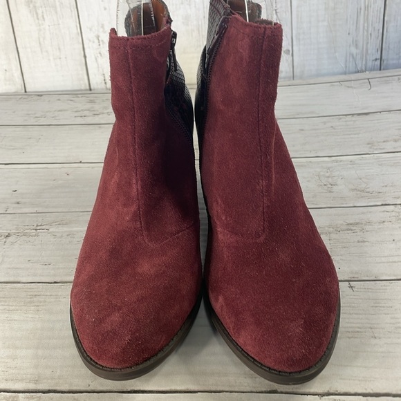 Vionic Burgundy Naomi Women's Suede Snake Embossed Water-Resistant Boots - Picture 3 of 11